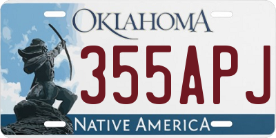 OK license plate 355APJ