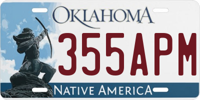 OK license plate 355APM