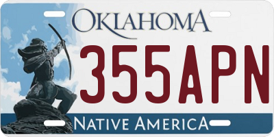 OK license plate 355APN