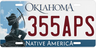 OK license plate 355APS