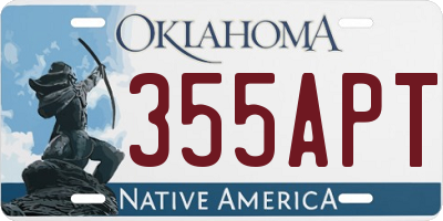OK license plate 355APT
