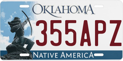 OK license plate 355APZ