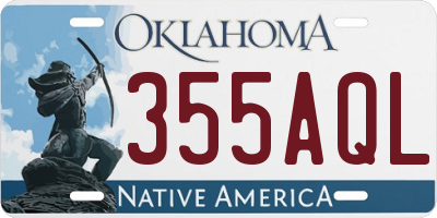 OK license plate 355AQL