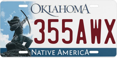 OK license plate 355AWX