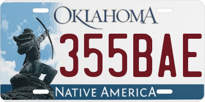 OK license plate 355BAE