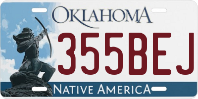 OK license plate 355BEJ