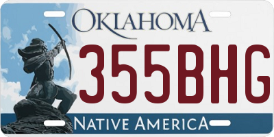 OK license plate 355BHG
