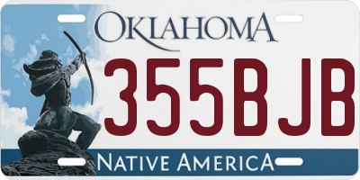OK license plate 355BJB