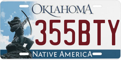 OK license plate 355BTY
