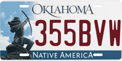 OK license plate 355BVW