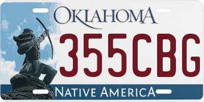 OK license plate 355CBG