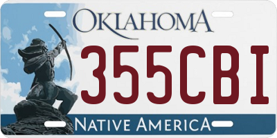 OK license plate 355CBI