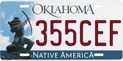 OK license plate 355CEF