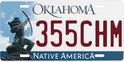 OK license plate 355CHM