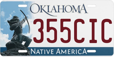 OK license plate 355CIC