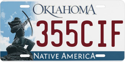 OK license plate 355CIF