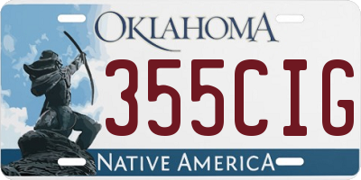 OK license plate 355CIG