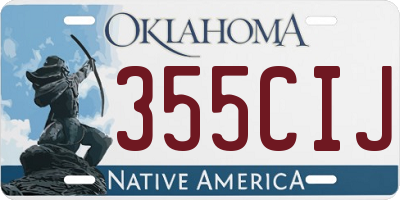 OK license plate 355CIJ