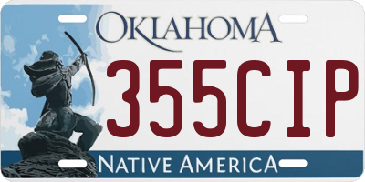 OK license plate 355CIP