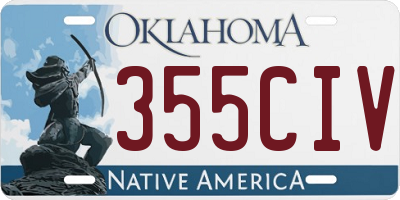 OK license plate 355CIV
