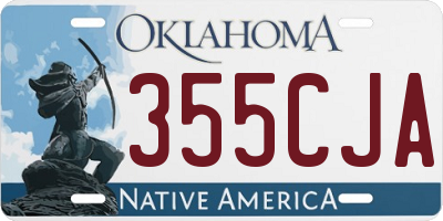 OK license plate 355CJA