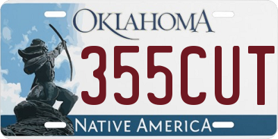 OK license plate 355CUT