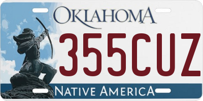OK license plate 355CUZ