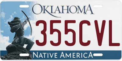 OK license plate 355CVL