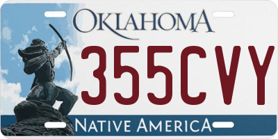OK license plate 355CVY