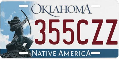 OK license plate 355CZZ