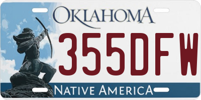OK license plate 355DFW