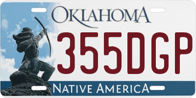 OK license plate 355DGP