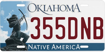 OK license plate 355DNB