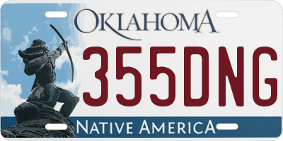 OK license plate 355DNG