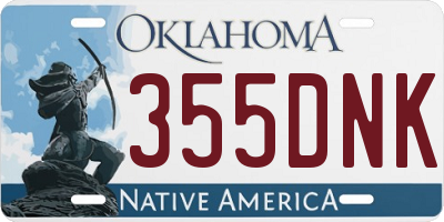 OK license plate 355DNK