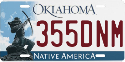 OK license plate 355DNM