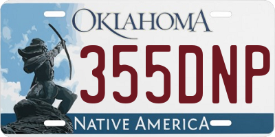 OK license plate 355DNP