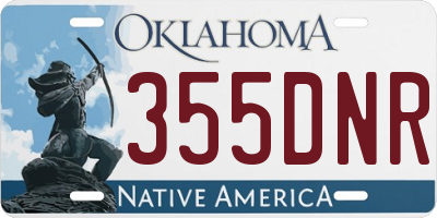 OK license plate 355DNR