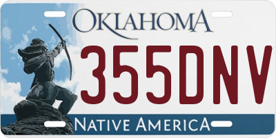 OK license plate 355DNV