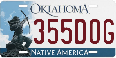 OK license plate 355DOG