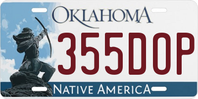 OK license plate 355DOP