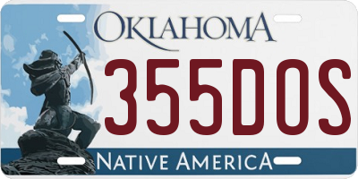 OK license plate 355DOS