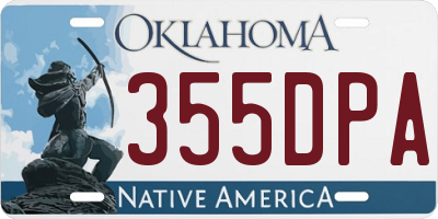 OK license plate 355DPA