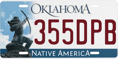 OK license plate 355DPB
