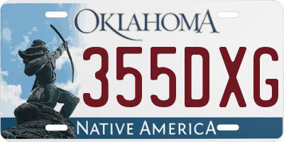 OK license plate 355DXG