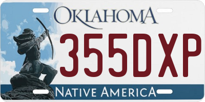 OK license plate 355DXP