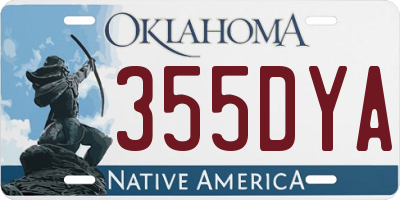 OK license plate 355DYA