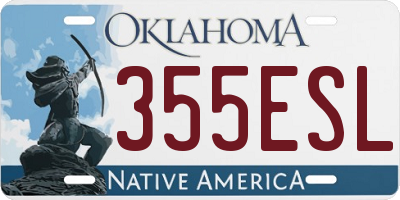 OK license plate 355ESL