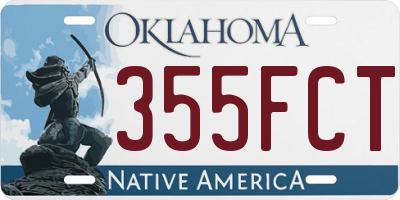 OK license plate 355FCT