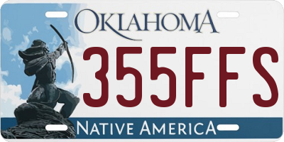 OK license plate 355FFS